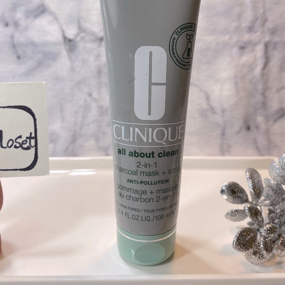Clinique Skincare-Charcoal Mask & Scrub 2-in-1,Detoxifying Care-Full 100ml-NEW - Picture 2 of 12